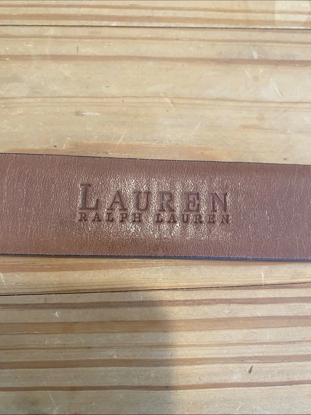 Lauren Ralph Lauren Caramel Leather Belt with Square Buckle